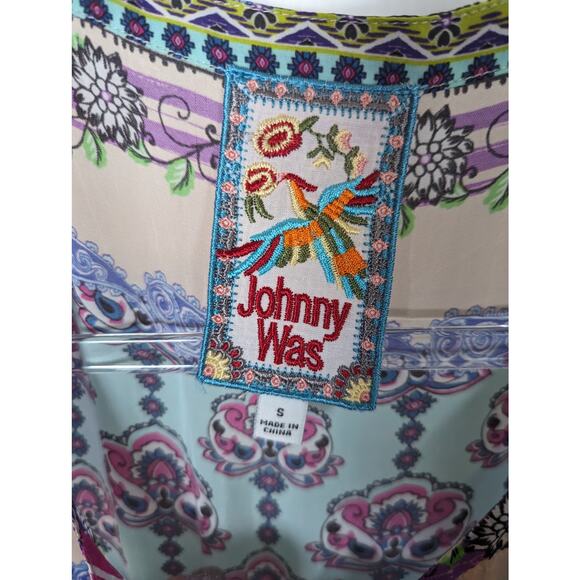 Johnny Was Franco Zeline Maxi Dress Sleeveless Multi Mixed Print Tiered S SEE - Picture 6 of 9